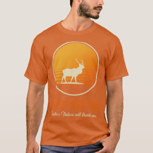 Camiseta Desfrute da Natureza Elk Wildlife Uls Camper Trave