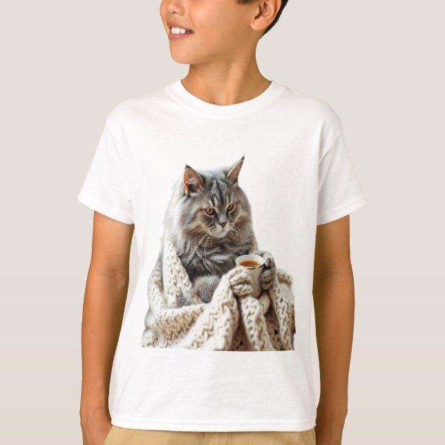 Camiseta Desfrute do Cat Winter Tea (Frente)