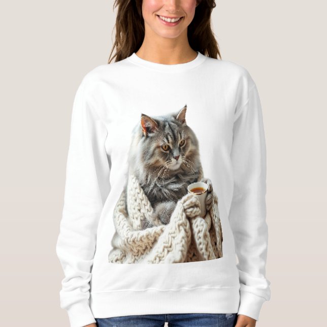 Camiseta Desfrute do Cat Winter Tea (Frente)