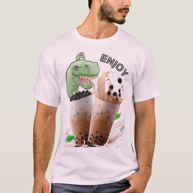 Camiseta desfrute do dinossauro do chá bubba (Frente)