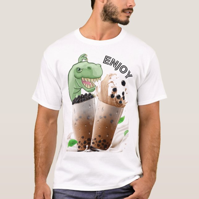 Camiseta desfrute do dinossauro do chá bubba (Frente)