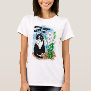 Camiseta Desfrute dos momentos simples da vida Tuxedo Cat