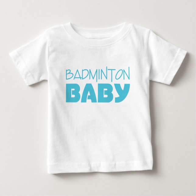Camiseta Desgaste do bebê do Badminton (azul) (Frente)