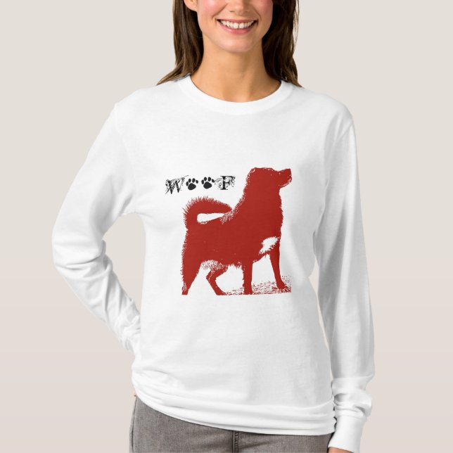 Camiseta Desgaste do Woof para uma menina sofisticada (Frente)