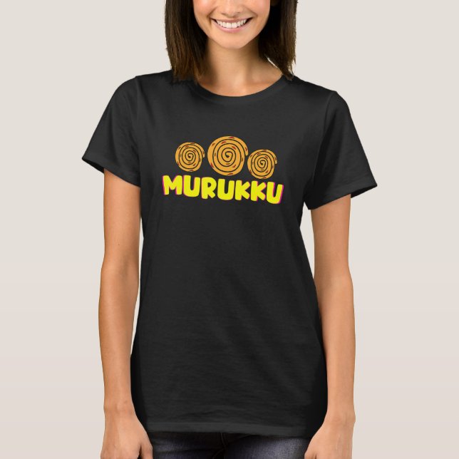 Camiseta Desi Rápida comida Murukku Indian Desi com tema De (Frente)