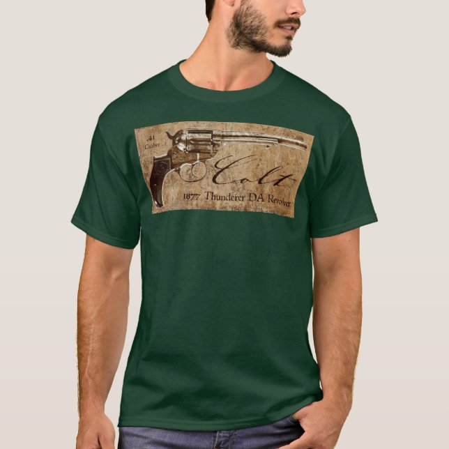 Camiseta Design 1877 do revólver de Thunderer a Dinamarca (Frente)
