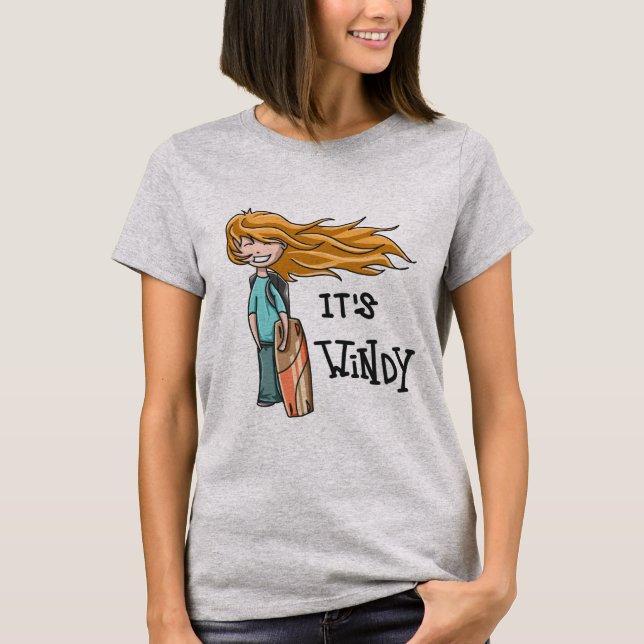 Camiseta Design #1 das meninas de Kitesurfing (Frente)