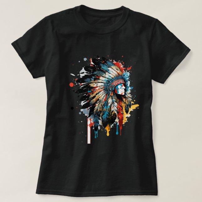 Camiseta Design 22 Nativo Americano Dreamcatcher Indian (Frente do Design)
