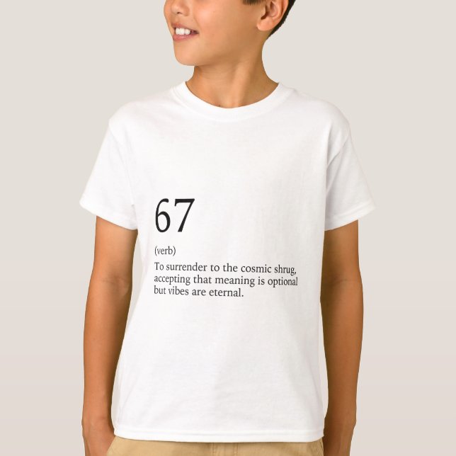Camiseta Design 67 Meme Seis Sete 6-7 Piada Engraçada da In (Frente)