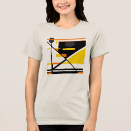 Camiseta Design Abstrativo Contemporâneo Dourado Laranja Pr