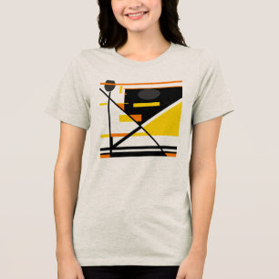 Camiseta Design Abstrativo Contemporâneo Dourado Laranja Pr