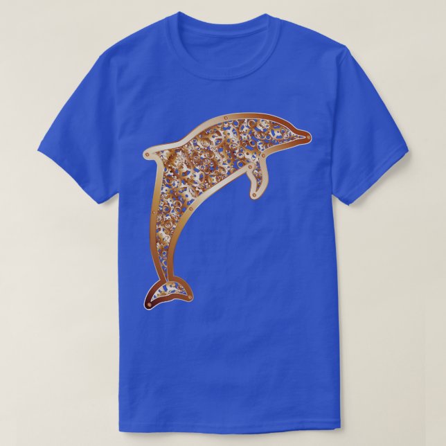 Camiseta Design abstrato de golfinho Steampunk (Frente do Design)