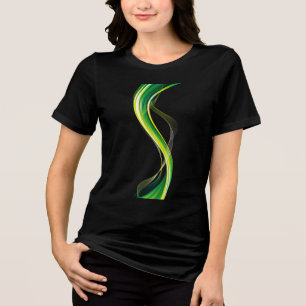 Camiseta Design abstrato de onda verde vertical-34534