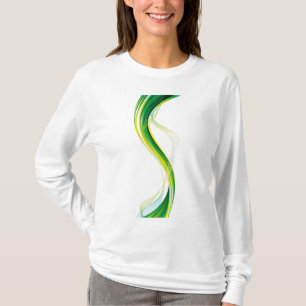 Camiseta Design abstrato de onda verde vertical-34534