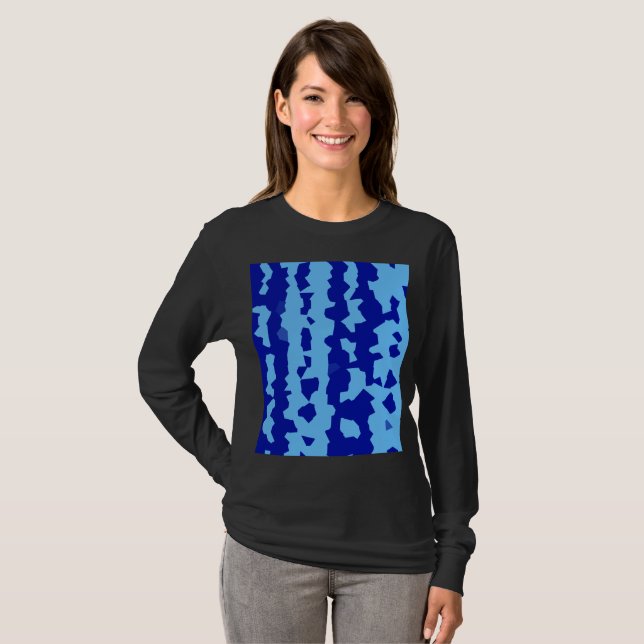 Camiseta Design Abstrato Irregular Azul Ciano (Frente Completa)