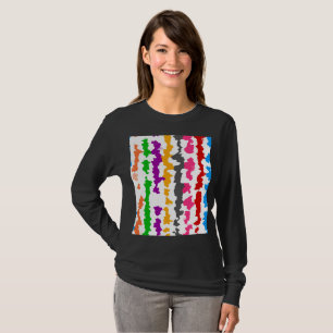 Camiseta Design Abstrato Irregular Colorido Branco