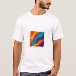 Camiseta Design abstrato quadrado colorido.