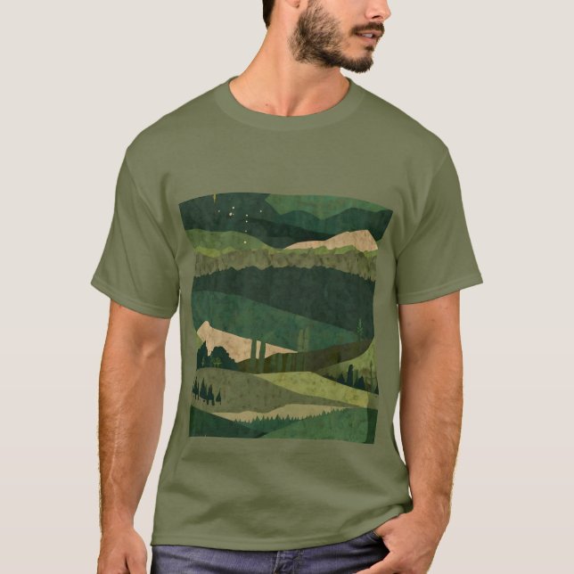 Camiseta Design abstrato, temático da natureza (Frente)
