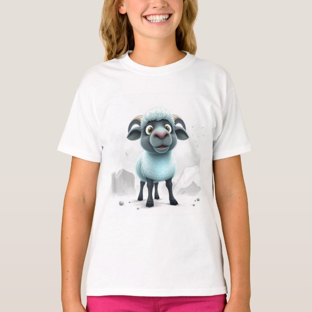 Camiseta Design Aconchegante de Ovelha Fofa (Frente)