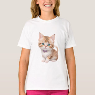 Camiseta Design Adorável de Kitten