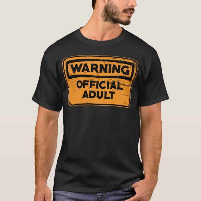 Camiseta Design adulto oficial de advertência (Frente)