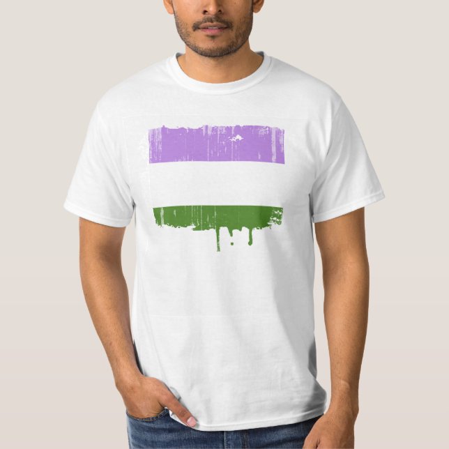 CAMISETA DESIGN AFLIGIDO ORGULHO DE GENDERQUEER (Frente)