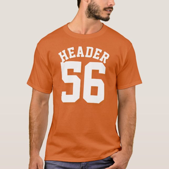Camiseta Design alaranjado & branco do jérsei dos esportes (Frente)