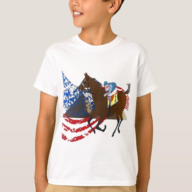 Camiseta design americano da corrida de cavalos do faraó (Frente)
