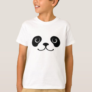 Camiseta Design animal bonito da cara da panda preto e