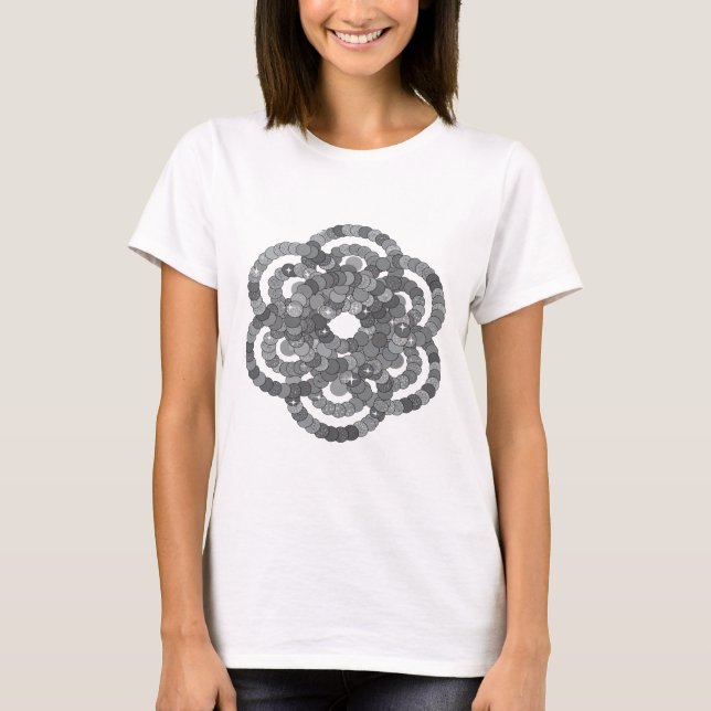 Camiseta Design Artístico Cinza ESTRELAS BOWLING (Frente)
