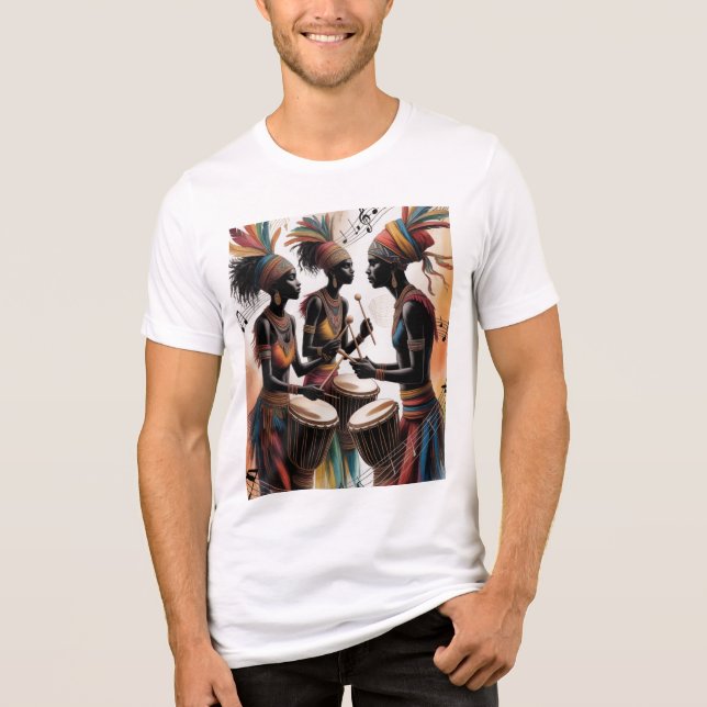 Camiseta ✨Design Artístico de Música de Bateria Ritmo (Frente)