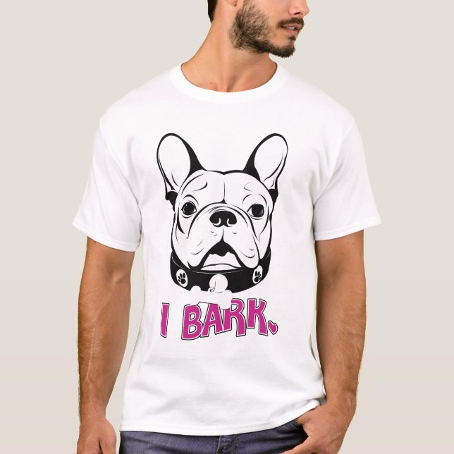 Camiseta Design artístico do "latido" do buldogue francês (Frente)