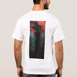 Camiseta Design artístico preto-e-vermelho-preto e-vermelho