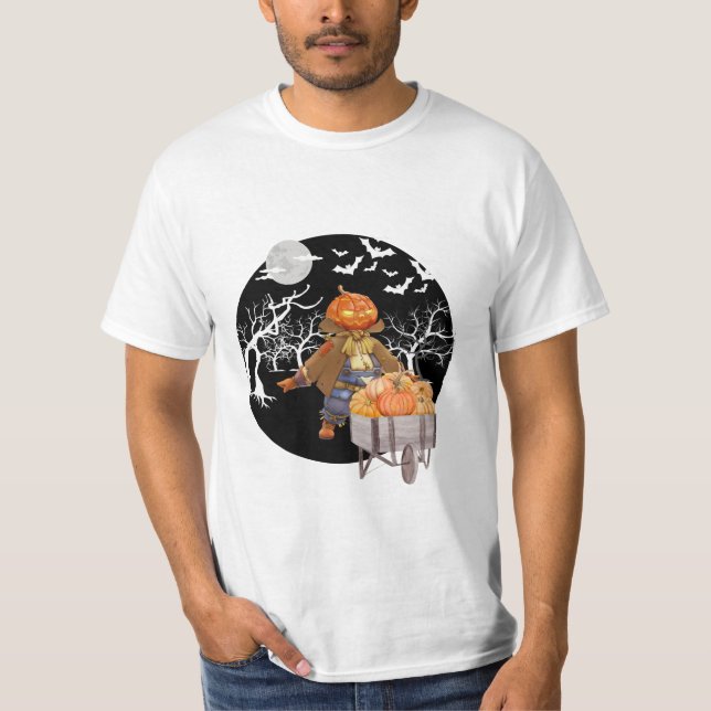 Camiseta Design assustador da época das bruxas (Frente)