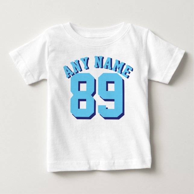 Camiseta Design azul & branco do jérsei dos esportes do (Frente)