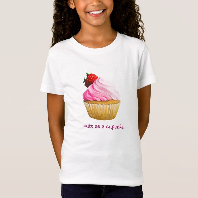 Camiseta Design bonito do cupcake (Frente)