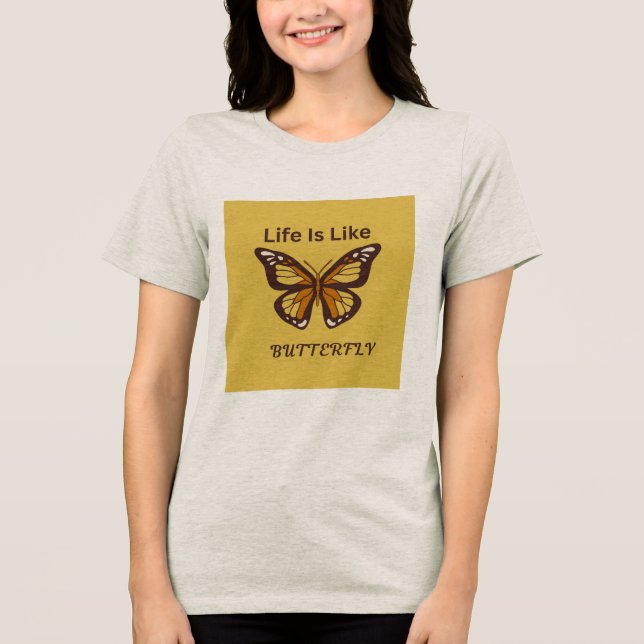 Camiseta Design Borboleta Retro Marrom (Frente)