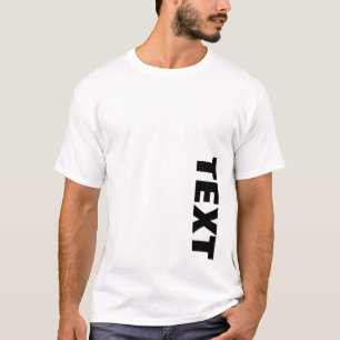Camiseta Design Branco Modelo de Texto de Fonte Grande Negr
