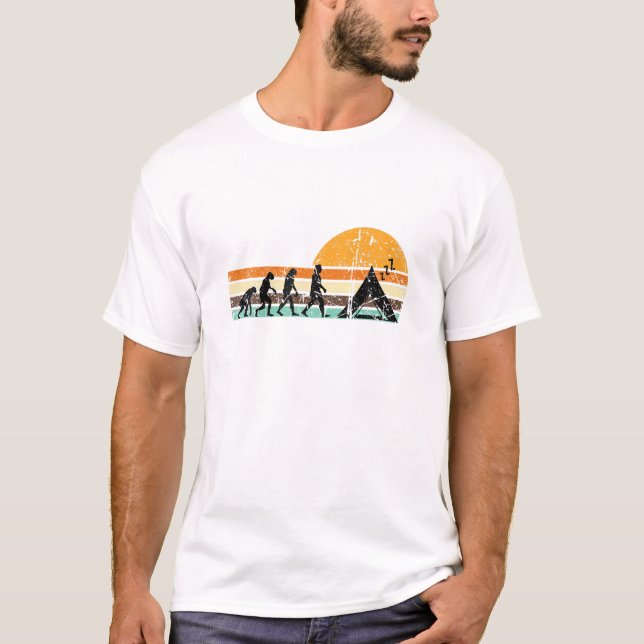 Camiseta Design, Camping, Evolução De Tent De Camper (Frente)