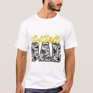 Camiseta Design Camuflado de Pai de Softball – Pai Orgulhos