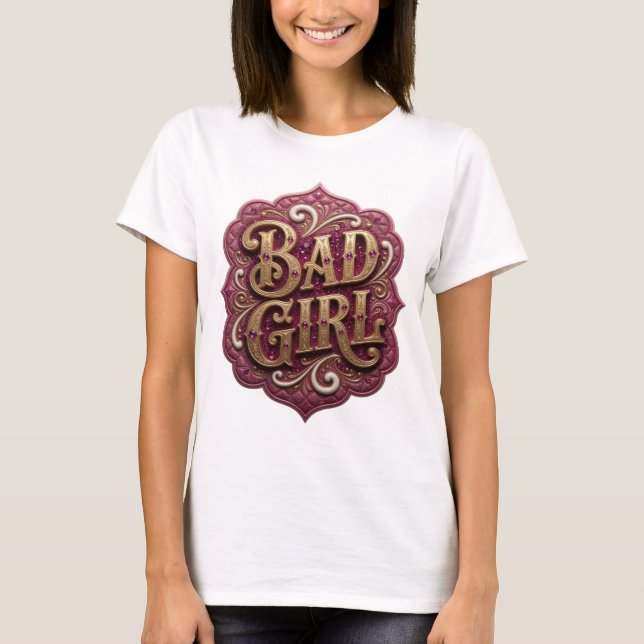 Camiseta Design Chic Gold BAD GIRL (Frente)