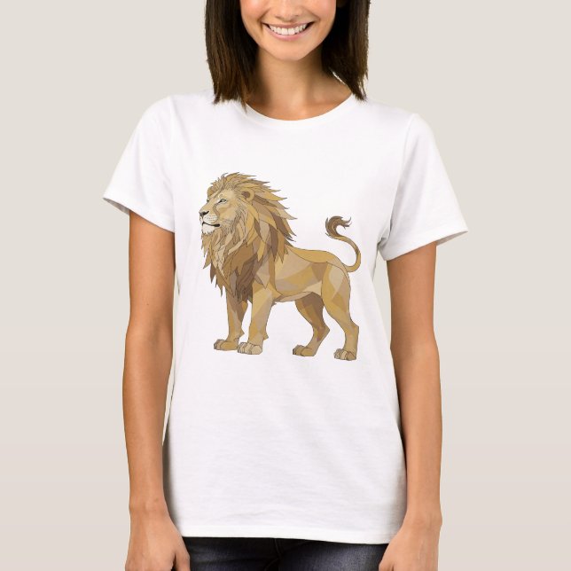 Camiseta Design Chic Prata LION Statement (Frente)