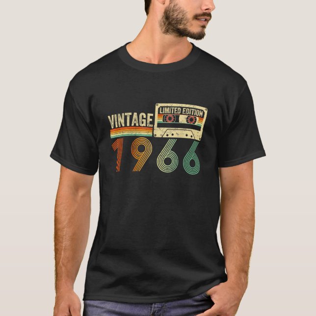 Camiseta design Clássico 60º presente 1966 para Nascer engr (Frente)