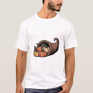 Camiseta Design Clássico de Ação de Graças Minimalista Corn