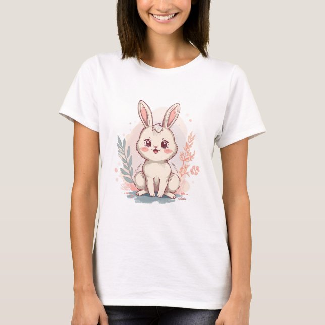 Camiseta Design Clássico de Coelho - Minimalista (Frente)