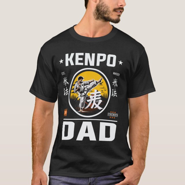 Camiseta Design Clássico de Kenpo Karate para Pai e Karate (Frente)