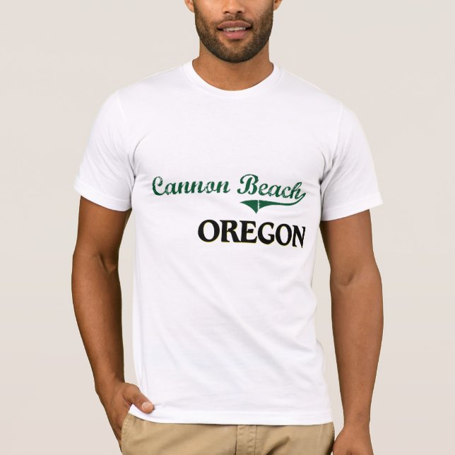 Camiseta Design clássico de Oregon da praia do canhão (Frente)