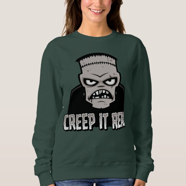 Camiseta Design Clássico de Terror Frankenstein Creep It Re (Frente)