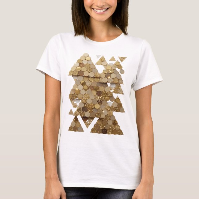 Camiseta Design Clássico em Ouro ÁRVORE DORADA (Frente)