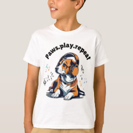 Camiseta Design clássico para amantes de cães e músicas